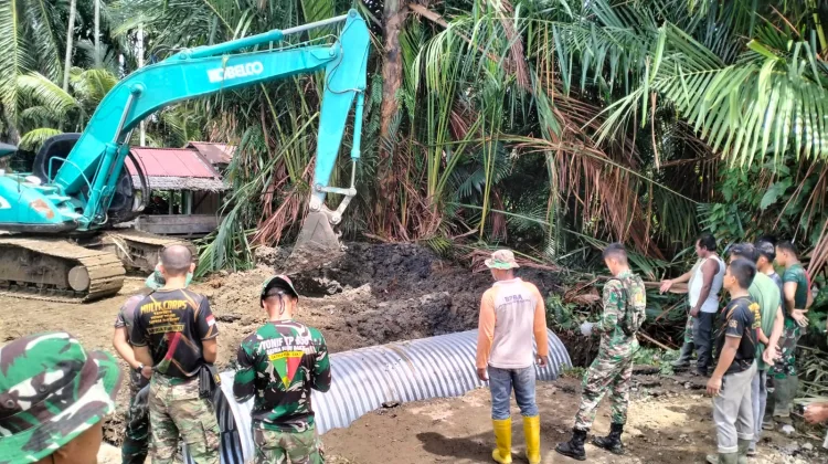 Kodim 0107/Aceh Selatan Kebut Pembangunan Jembatan Aramco, Tahap Pemasangan Material Dimulai