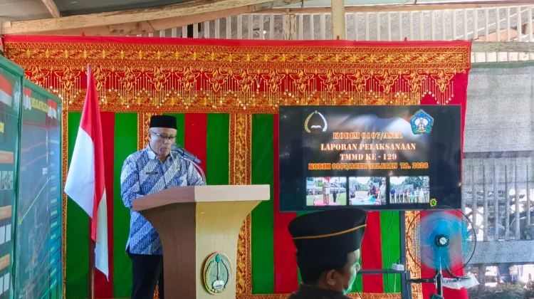 Kolaborasi TNI dan Pemkab, Bupati Aceh Selatan Dampingi Evaluasi TMMD ke-129 di Labuhanhaji Timur