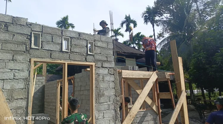 Progres RTLH TMMD ke-129 Capai 56 Persen, Satgas Kodim 0107/Aceh Selatan Pacu Pekerjaan Empat Unit Rumah