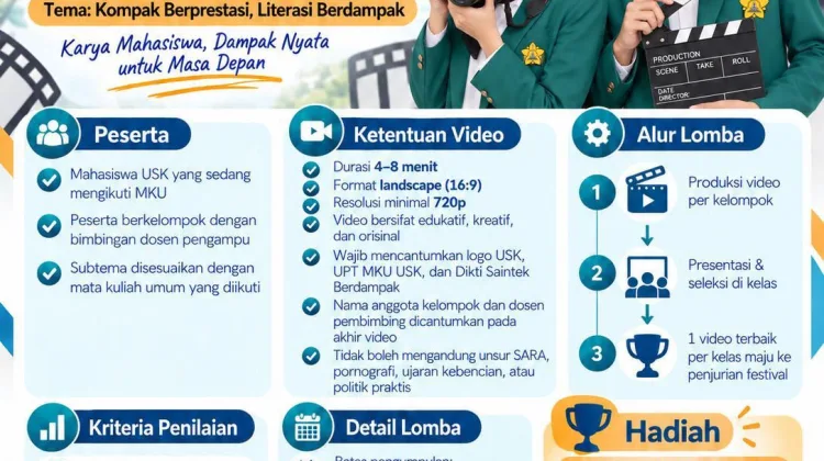 Flayer Festival Lomba Video Literasi UPT MKU