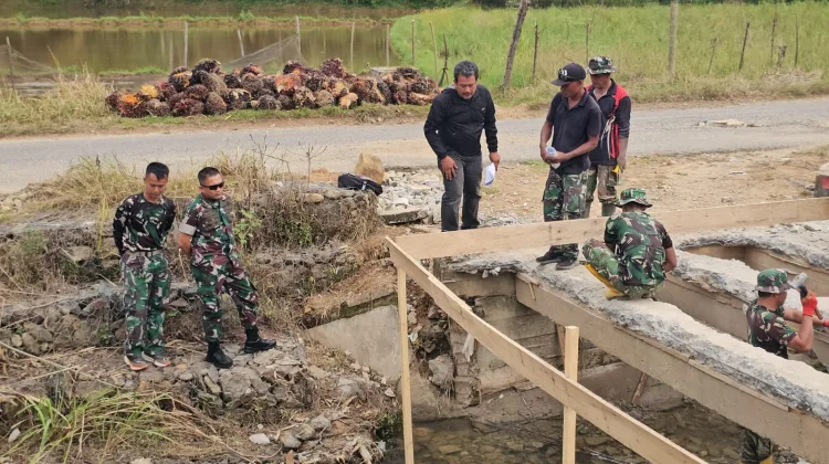 Dandim 0107/Aceh Selatan Tinjau Tahap Awal Pembangunan Jembatan Beton di Buluh Didi